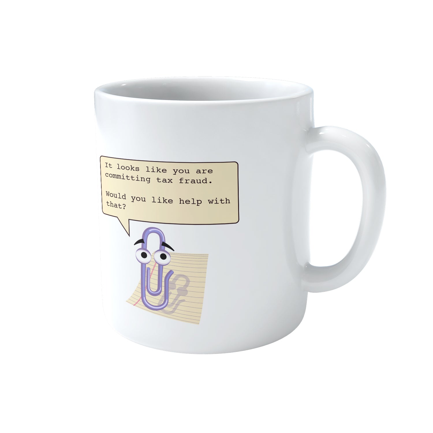 Clippy Committing Tax Fraud Mug