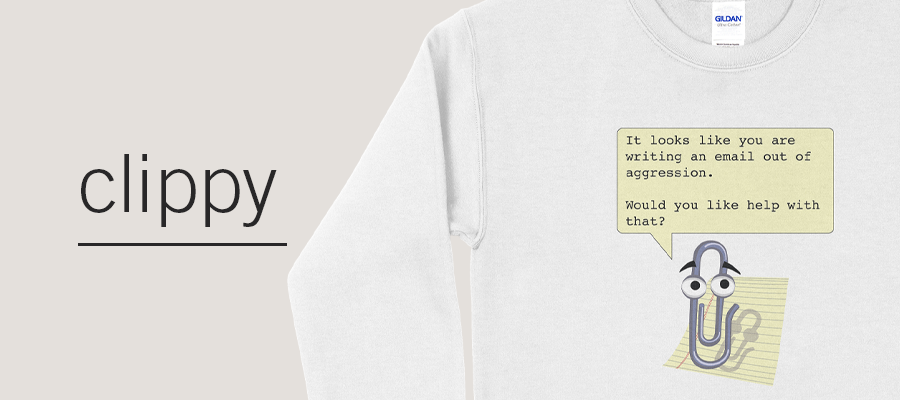 Funny Microsoft Clippy Apparel & Retro Office Humor Gifts